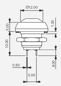 Pulsante APEM A1213A – Interruttore Unipolare A Pulsante, Non Bloccante, 1 Pezzo - Foto 3